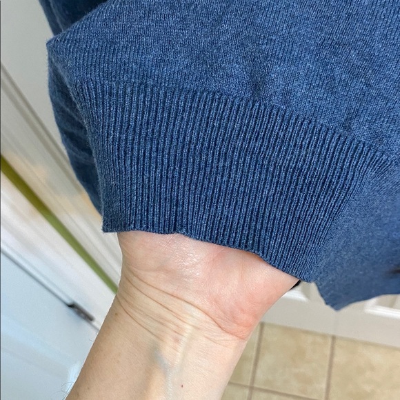 L.L. Bean Blue V Neck Cotton Cashmere Men’s Sweater Size XXXL Tall Winter Office - Picture 6 of 7